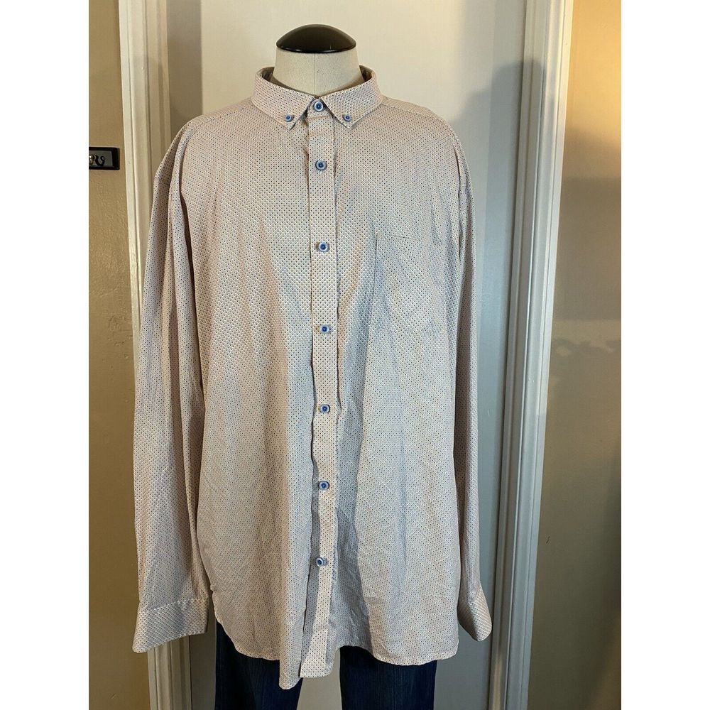 NICOBY Button Down Long‎ Sleeve Orange/Blue  Check Casual Shirt Men's Size 2XL